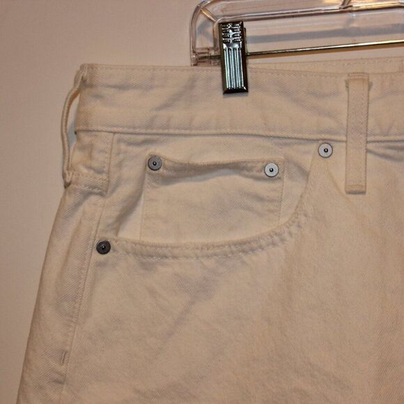 Madewell White High Rise Plus Relaxed Denim Jean Shorts Women's Size 18W i - Picture 5 of 12